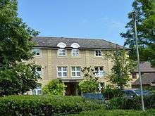 A photograph of modern apartment block