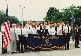 Ukrainian American Veterans gather after raising a POW-MIA Flag at the Providence Association of Ukrainian Catholics in Philadelphia, Pa. Photo Credit: George A. Miziuk