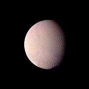 Color image of Enceladus showing terrain of widely varying ages