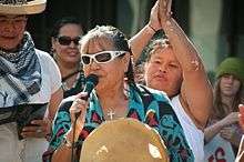 Aboriginal demonstrators at a march for Women's Housing in the DTES