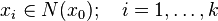 x_i \in N(x_0); \quad i = 1, \ldots, k